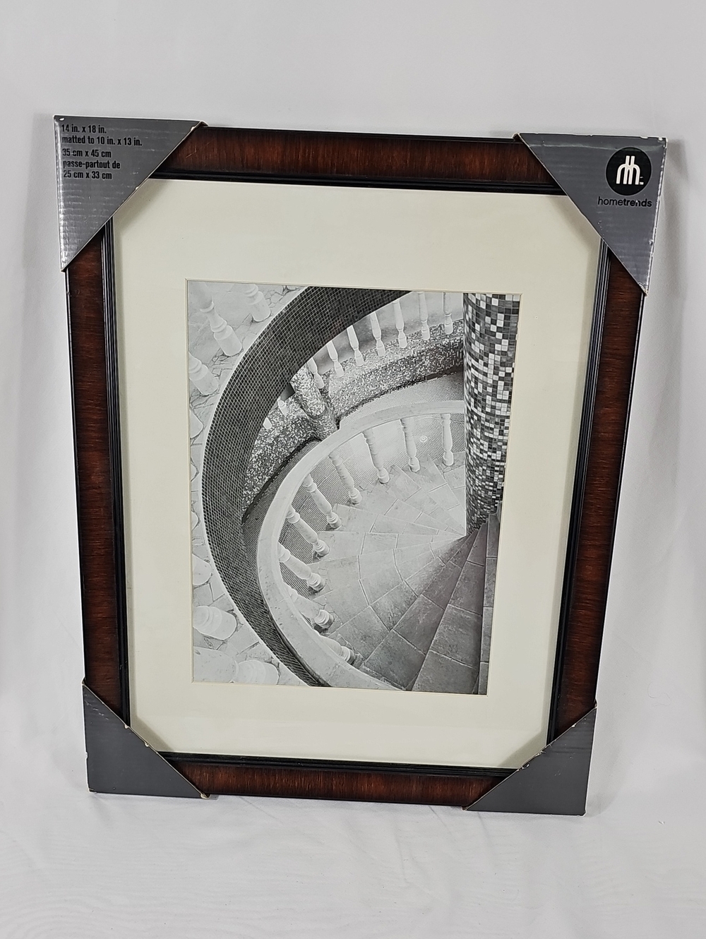 HomeTrends Brown Wood Picture Frame with Cream Mat